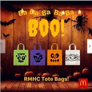 4 McDonalds Tote Bags Halloween 2023 Canada Exclusive Ronald McDonald House